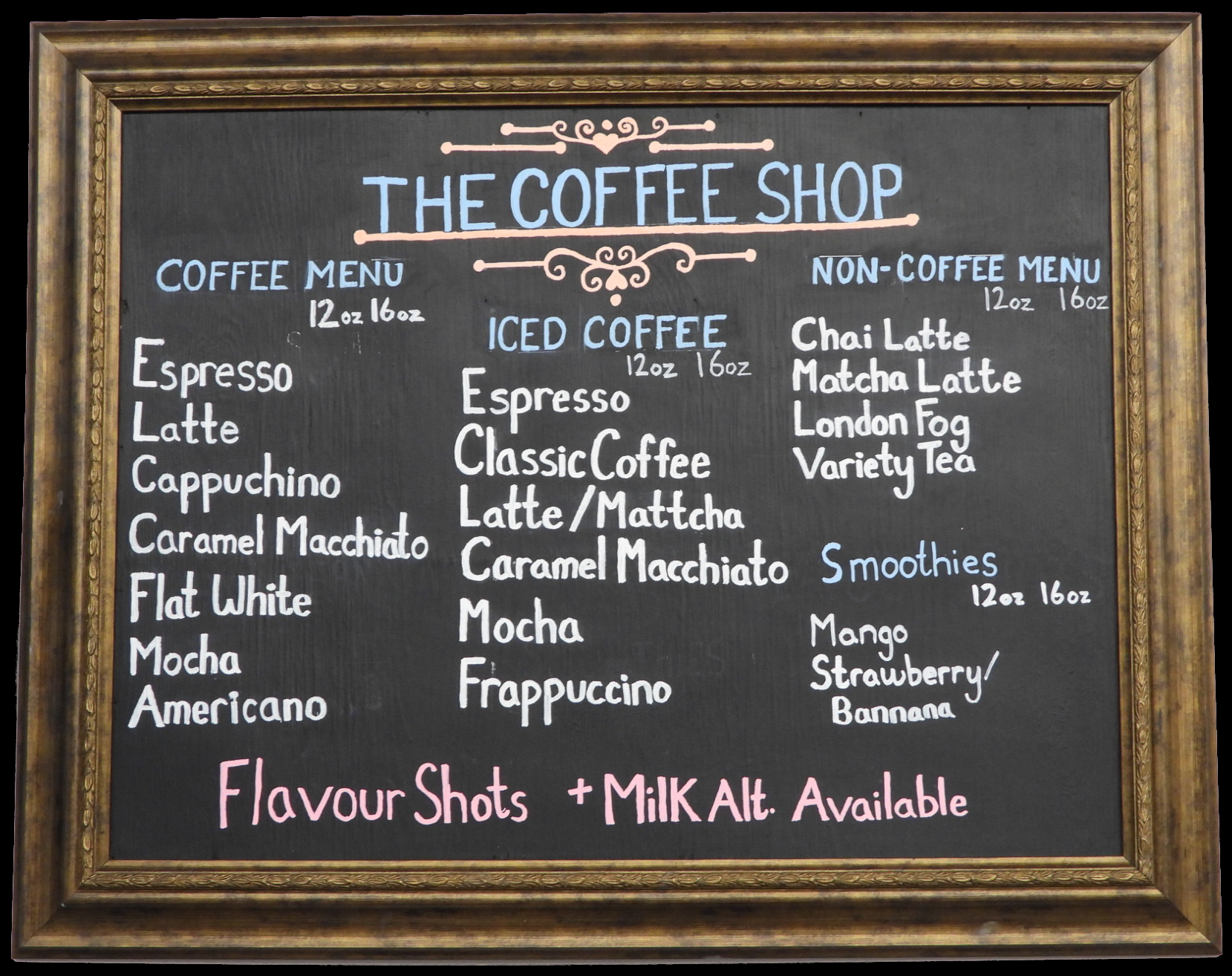Coffee Menu Board