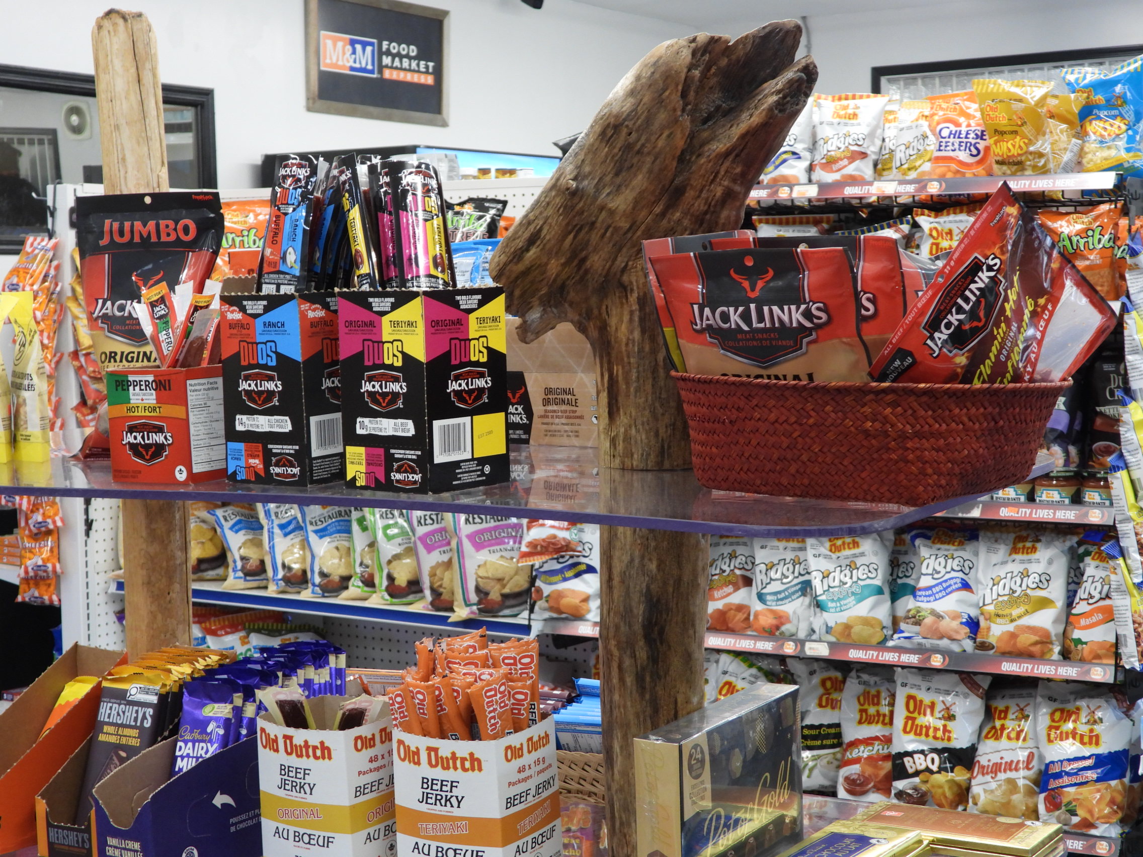 One of the snack stands available for perusal at The Honeymoon Bay General Store